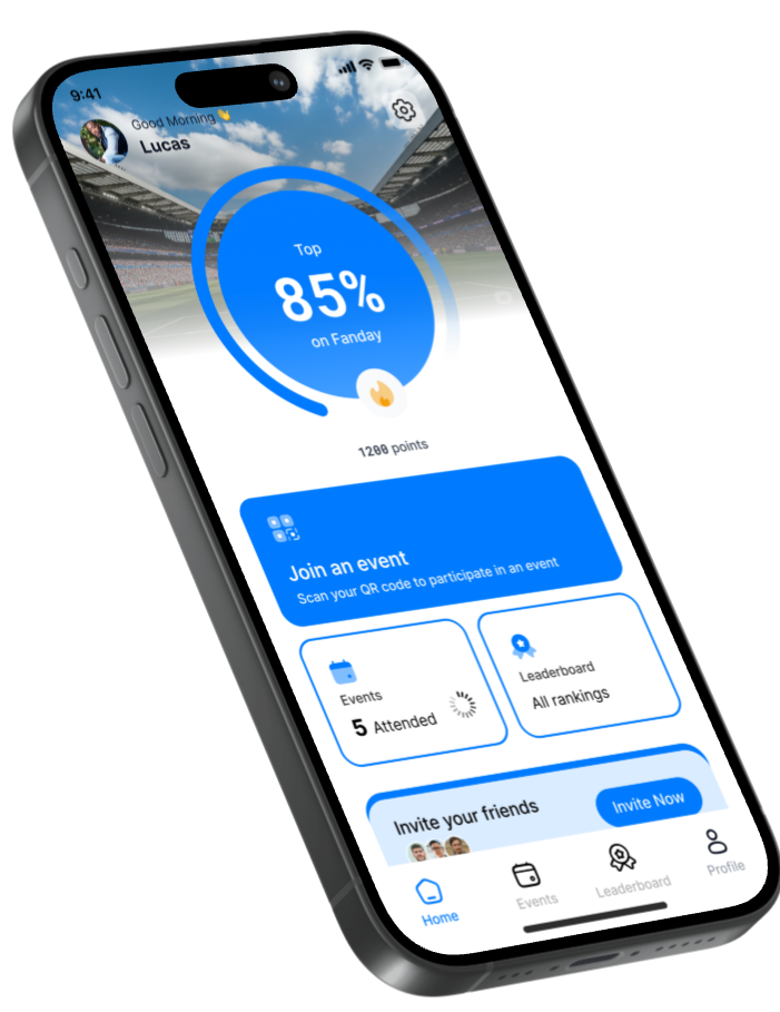 Fanday mobile app interface